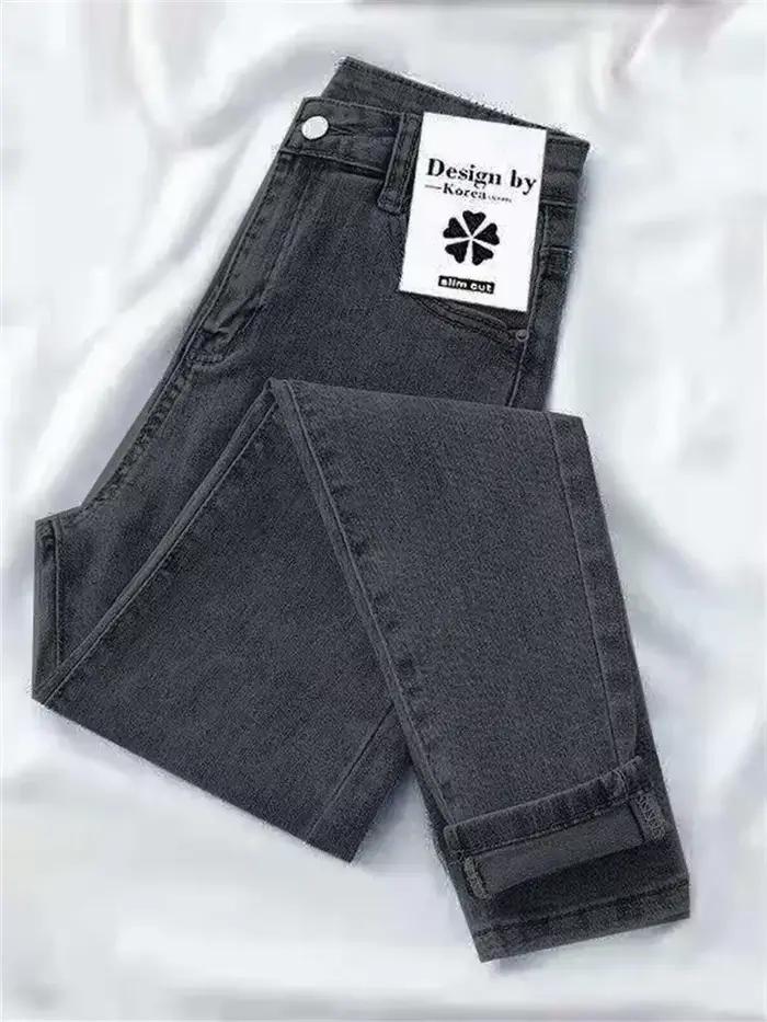 Jean skinny taille haute pour femme, pantalon en denim vintage, pantalon slim, streetwear, printemps