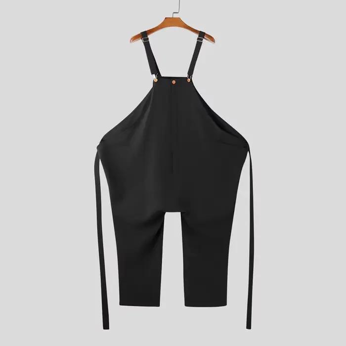 2025 hommes combinaisons couleur unie surdimensionné sans manches Streetwear jambe large barboteuses