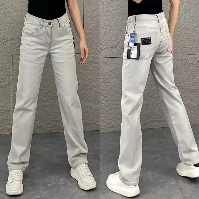 Jeans de luxe 2026 pour homme – Nouveauté été – Coupe slim tendance, jambe droite, effet amincissant