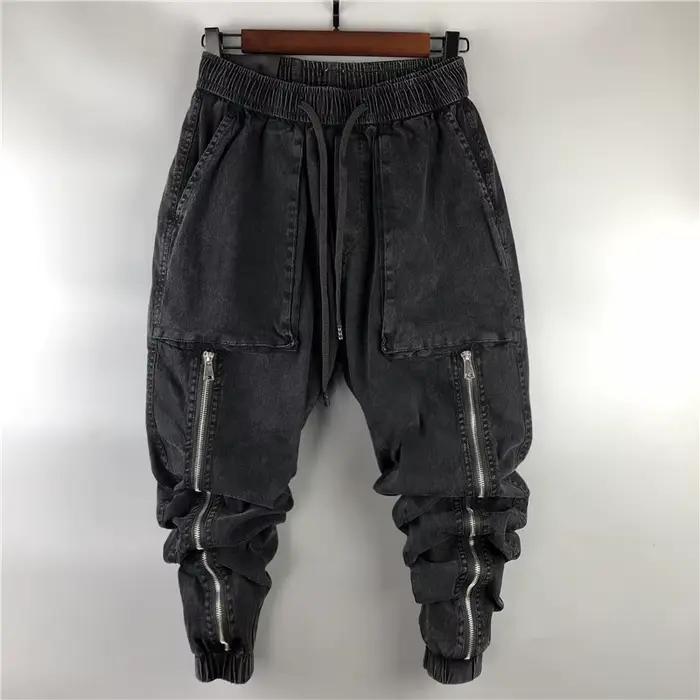 Jeans cargo décontractés pour hommes, pantalons de survêtement en denim, pantalons de grande taille,