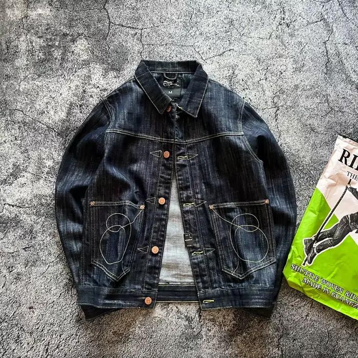 Veste en jean délavée pour homme, American Vintage, Heavyweight, Amekaji, Workwear Motorcycle, Japan