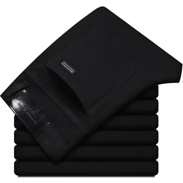 Nouveau droit hommes mode gris noir bleu jean hommes d'affaires décontracté mince Stretch jean class