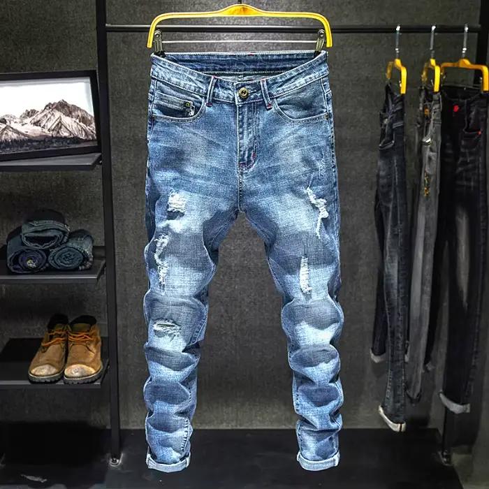 Jean Déchiré Slim pour Homme, Hip Hop, Streetwear, Coréen, Vintage, DistMurcia, Pantalon de Personna
