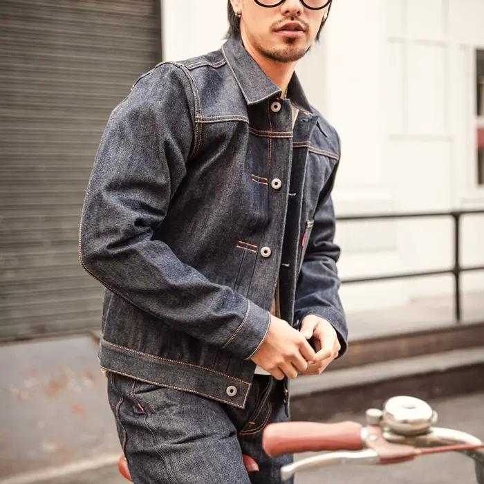 Veste en jean rouge Tornado 506XX, chemisier en jean à lisière de type 1 de style décontracté améric