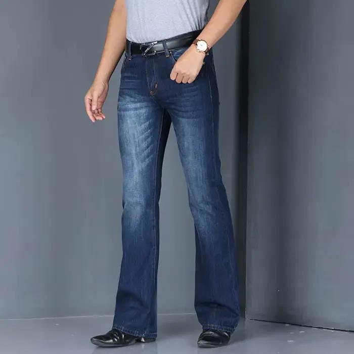 Denim jean évasé hommes botte coupe Denim pantalon confortable légèrement mince classique ample déco