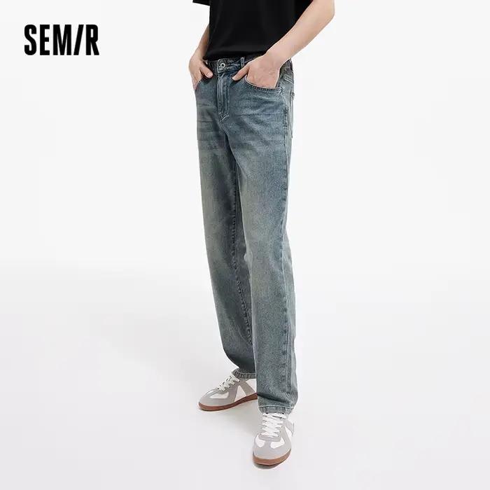 Jeans Homme Semir Rétro 2026 Coupe Droite Extensible Style Urbain Décontracté Quotidien Doux Confort
