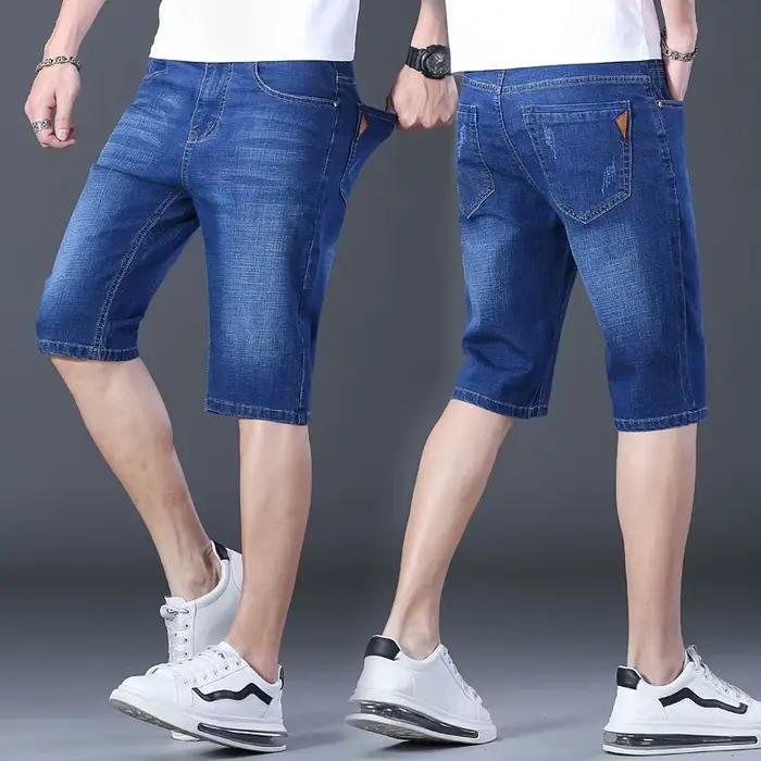 Nouvelles Bermudas en Jean Extensible pour Homme 2025 – Coton Doux, Longueur Genou, Style Masculin