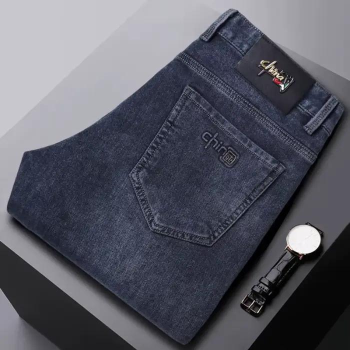 Jean Noir à Jambes Droites en Denim pour Homme, Pantalon Décontracté, Style Classique, pour Affaires