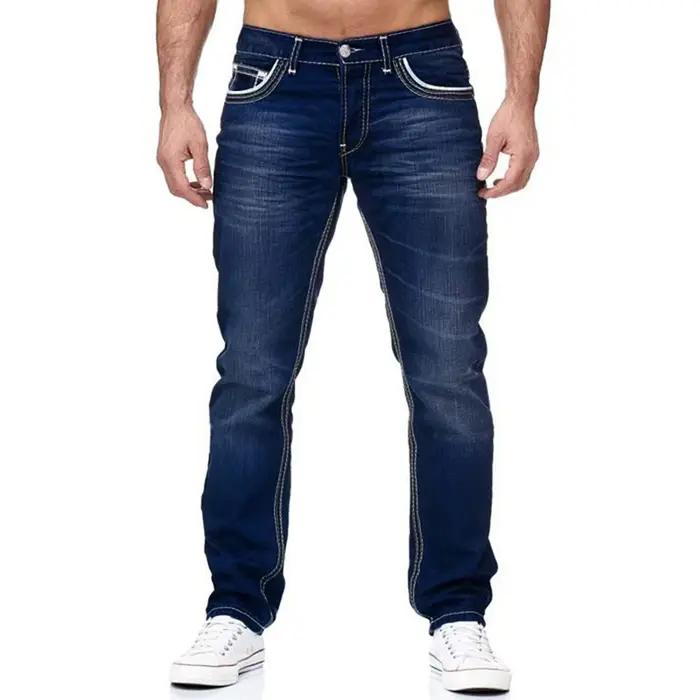 2025 nouvelle tendance de la mode haute qualité jean classique pantalon droit haute rue bleu lavé co