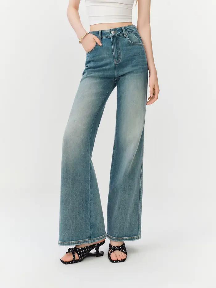 FSLE 2026 – Jean évasé taille haute pour femme, coupe slim vintage bootcut pour un look supermodel a