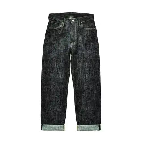 Ceaiss- Jean en denim brut pour homme, coupe LOOS, 16.8 oz, lisière, boutons plaqués argent, 344XX-F