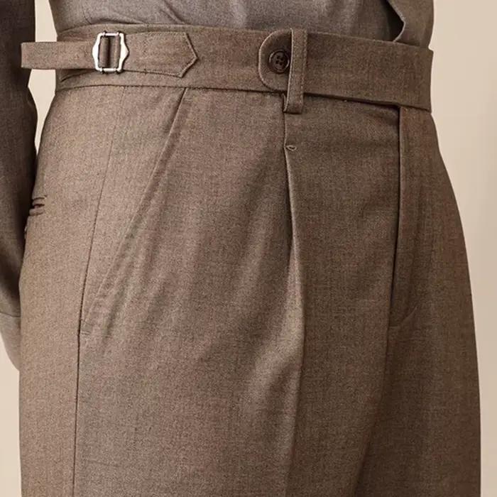Pantalon formel en laine pour hommes italiens pantalons Hombre robe cheville pantalon hommes britann