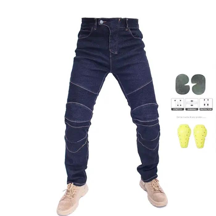 Jean de moto classique Anti-chute pour hommes, Pantalon de moto brodé, ceinture de Motocross, équipe