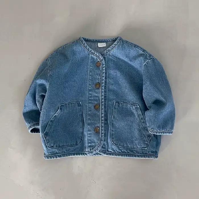 Veste en denim en coton pour bébé garçon et fille, manteau en jean pour enfant en bas âge, vêtements