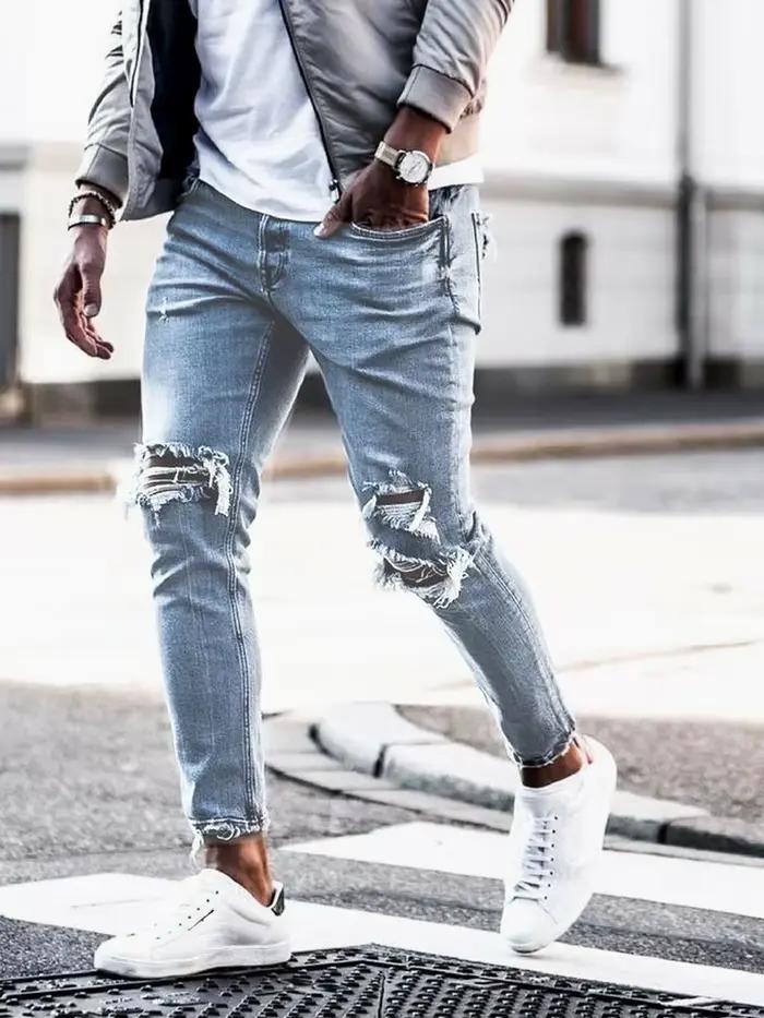 Denim DistMurcia-Pantalon Slim Fit pour Homme, Pantalon Amincissant artificiel astique, Pantalon à P