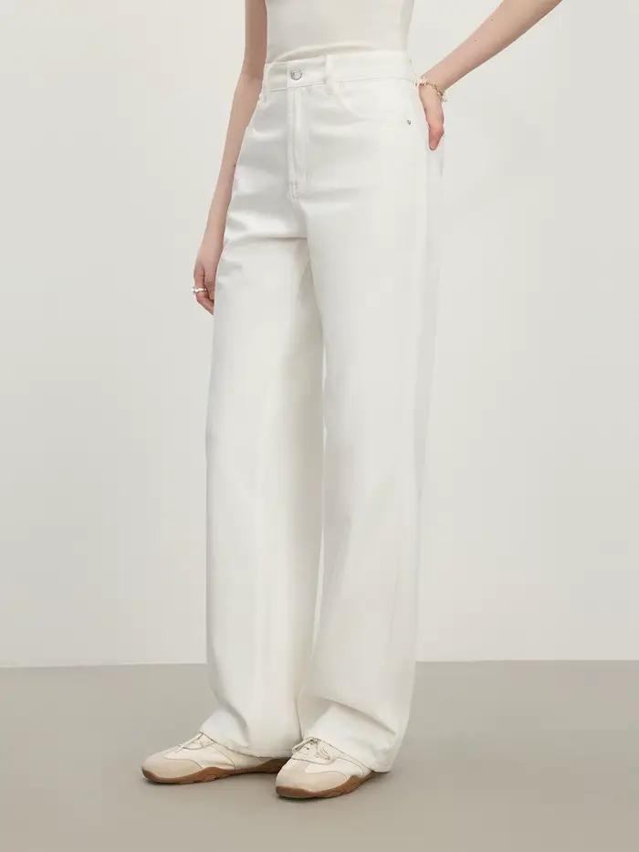 FSLE minimalisme droit taille haute jean pour femmes 2025 nouveauté été mince polyvalent mode Chic p