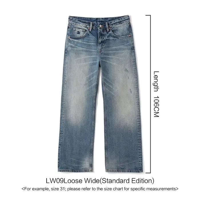 SIMWOOD Nouvelle Collection Printemps 2026 – Jean Rétro Lavé 13.5oz Coupe Large pour Homme – Denim V