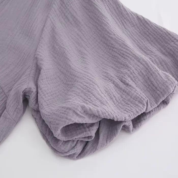 Robe longue en gaze de pansement rétro pour femmes, manches bouffantes à col en V, bandage à lacets,