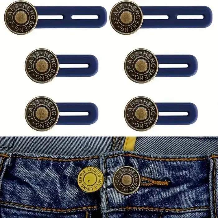 Lot de 6 boutons d'extension universels pour jeans, extenseurs de pantalon pour femmes et hommes, en