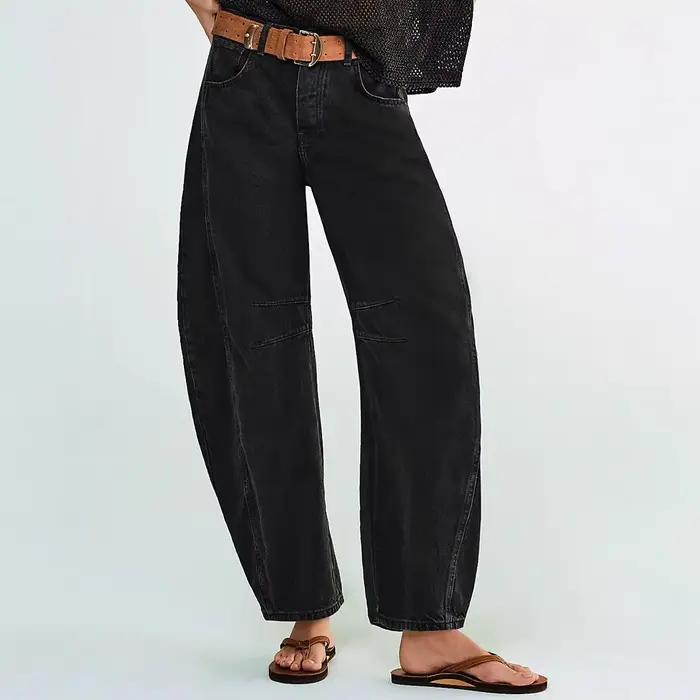Jean taille basse pour femmes, nouvelle mode quatre saisons, décontracté, ample, lavage, pantalon à