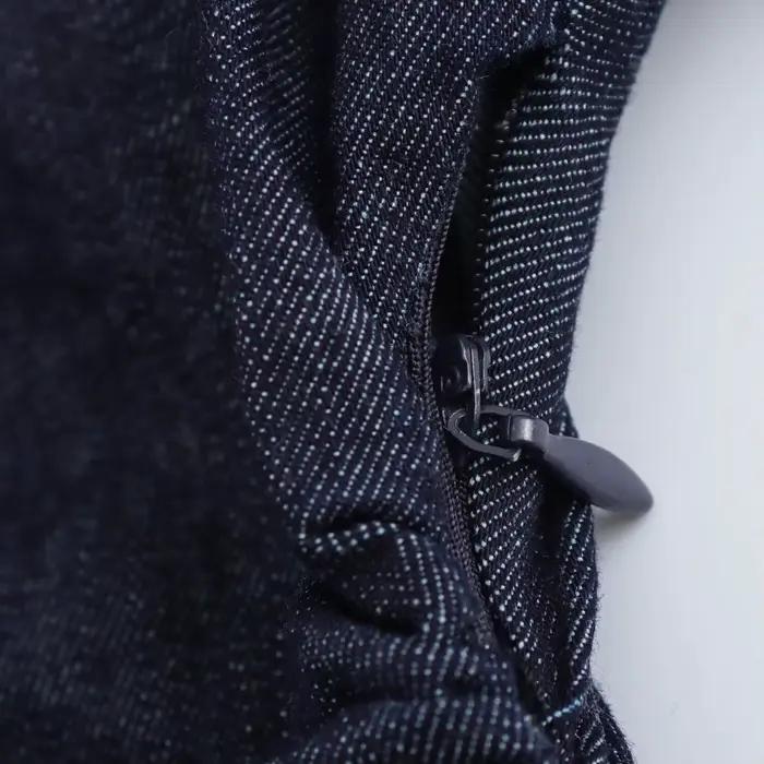 ETJ 2025 printemps nouvelle série 1975 robe MIDI en denim avec revers côté fermeture éclair mode rid