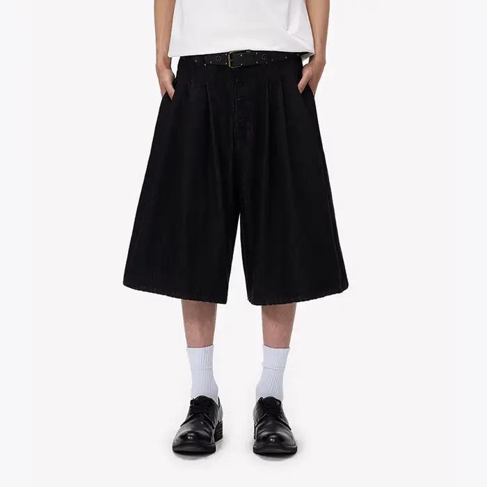 Shorts en jean pour hommes, coupe micro-évasée, style scimitar original, respirants, amples, décontr