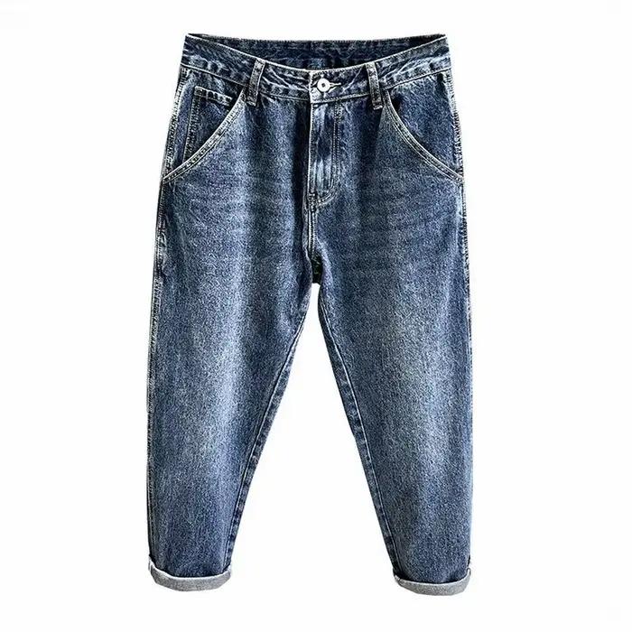 Jean Vintage coréen pour hommes, ample et conique, mode High Street, sarouel drapé, Hip Hop, Streetw