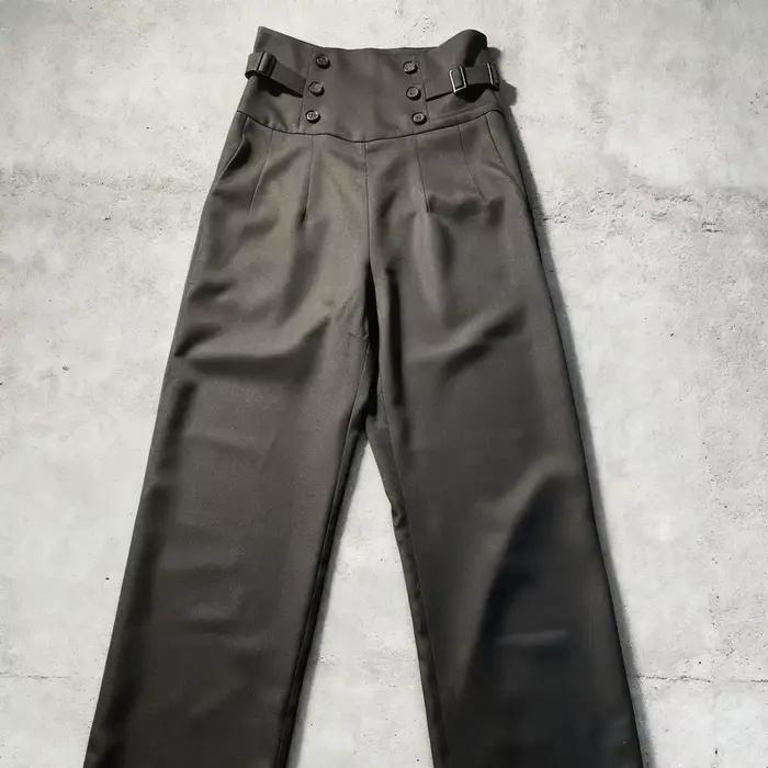Pantalon droit taille haute Lolita Prince, style vintage, britannique, unisexe, automne-hiver, panta