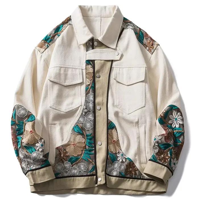 Veste en coton brodée pour hommes et femmes, veste Hip Hop Punk, Streetwear pour jeunes, High Street