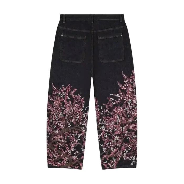 Y2K Harajuku jean Goth vintage fleur de prunier motif brodé pantalon à jambes larges hommes femmes d