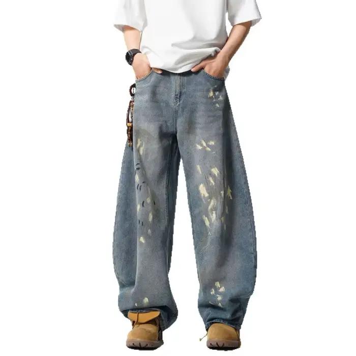 Jeans rétro Scimitar pour hommes et femmes, nouvelle collection printemps-automne, effet encre éclab