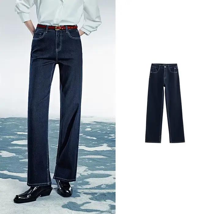 Jeans en denim taille basse pour femme, pantalon long, coupe slim, haute élasticité, printemps, été,