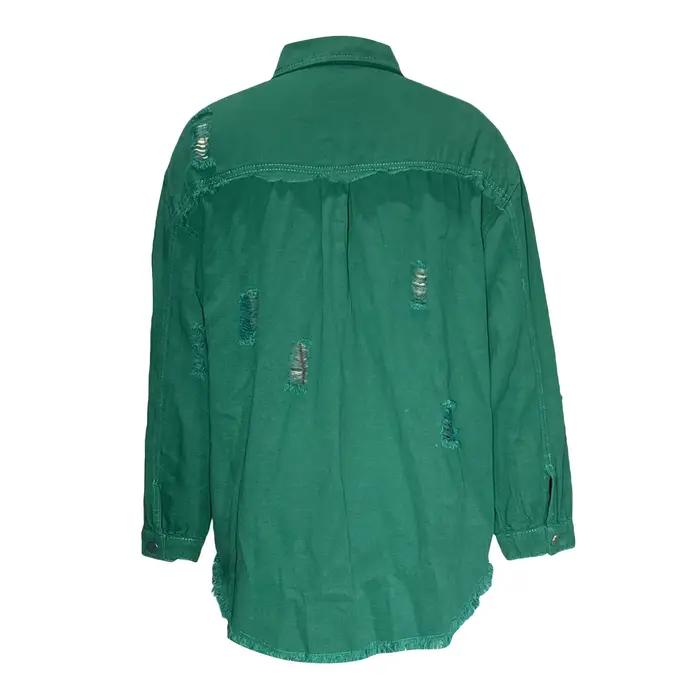 Veste en Jean déchiré et détresse pour femme, manteau en Jean pour petit ami, manches longues, bouto