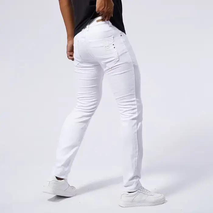 Jeans décontractés blancs pour hommes, nouveaux pantalons en denim confortables, coupe slim extensib