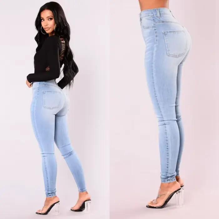 Jeans sexy pour femmes, pantalon en denim skinny, taille haute, extensible, leggings push-up, slim,