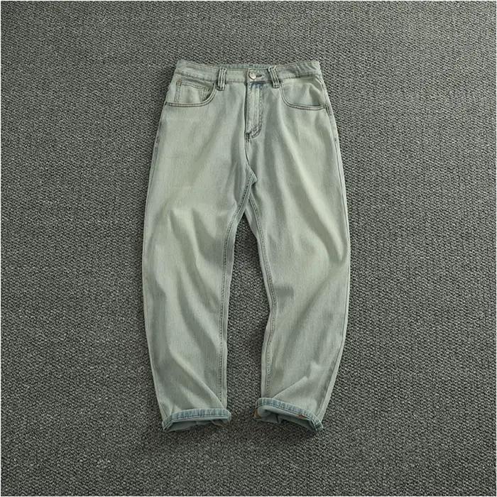 Pantalon en denim à jambes droites pour hommes, micro large, cool, confortable, printemps et été, mi