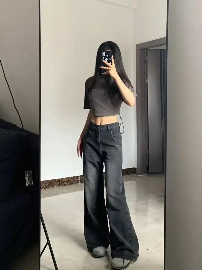 Jean amincissant taille haute pour femmes, pantalon en Denim en forme de poire, coupe ample, jambe d
