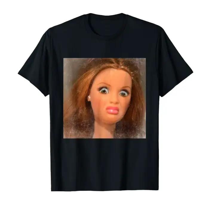 Drôle dégoûtant poupée visage Meme T-shirt pour hommes femmes t-shirts à manches courtes hauts chemi
