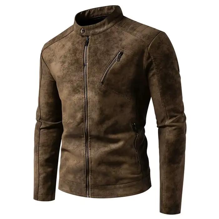 Veste en cuir pour homme coupe-vent printemps automne hiver, nouvelle veste en cuir décontractée rét