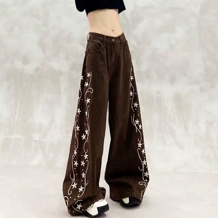 Jean décontracté en polaire pour femme, taille haute, coupe ample, amincissant, polyvalent, jambe dr