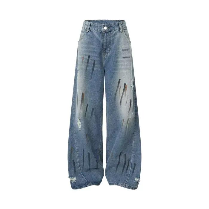 Jean large décontracté rétro américain pour homme, nouvelle collection printemps 2026, coupe droite
