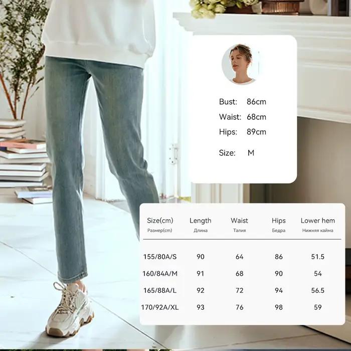 OLrain Jean décontracté femme, nouvelle collection automne 2026, coupe droite délavée, pantalon long