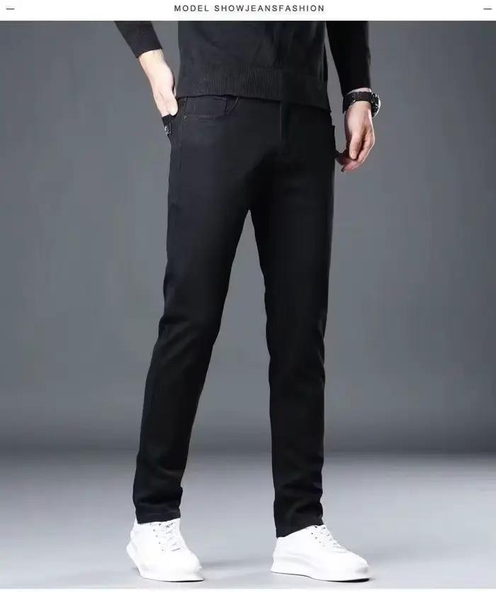 Automne été Denim jean hommes droit Stretch jean régulier pour homme noir classique Vintage hommes p