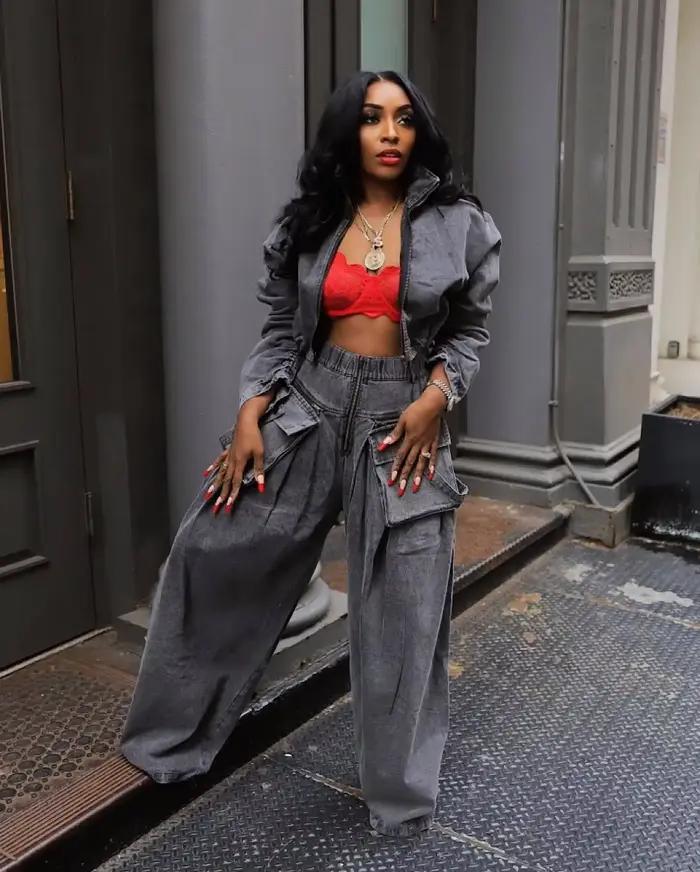 Ensemble deux pièces en Denim pour femmes, manteau, veste, pantalon à jambes larges, costumes en jea