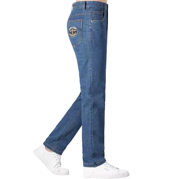 Nouveau été mince bleu hommes jean décontracté droit Stretch coton Denim Bruce & requin jean pour ho