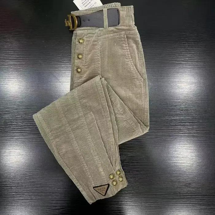 Pantalons décontractés en velours côtelé pour femmes automne et hiver nouveau style pantalon de liai