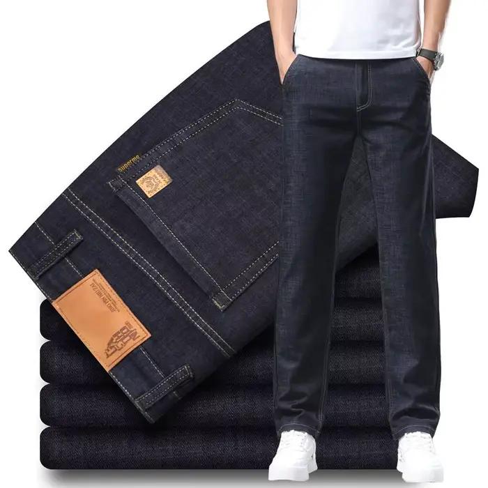 Jean d'été en Lyocell pour homme – Respirant, fin, décontracté, coupe droite, extensible, pour le tr
