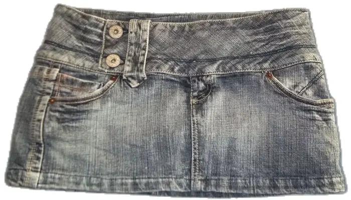 Y2K – jupe gothique en jean pour femmes, vêtements Harajuku, Vintage, Slim, Kawaii, bleu clair, tail