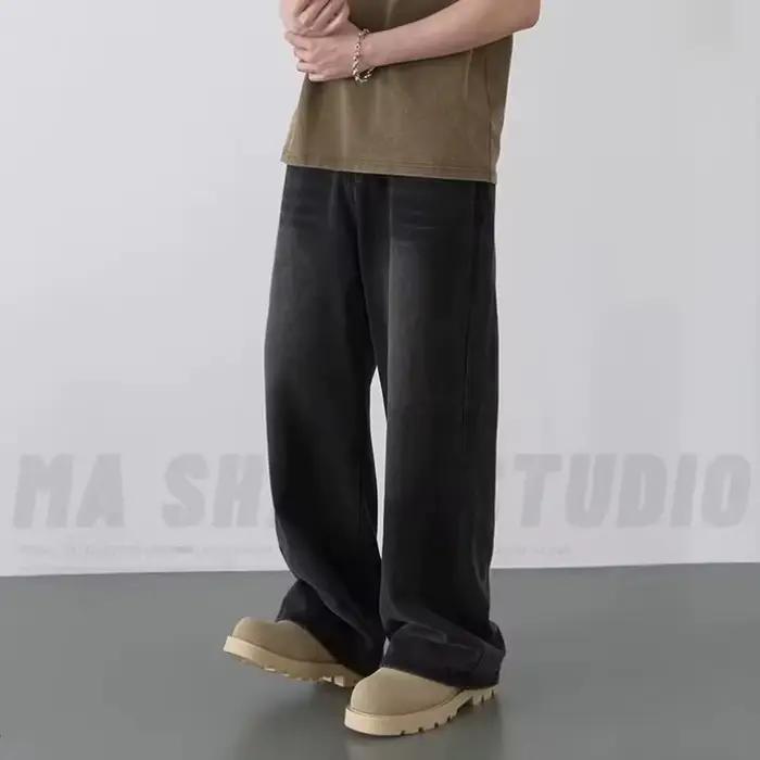 Printemps automne hommes nouveau Denim pantalon vieux bleu lavé Jeans décontractés vêtement pour hom