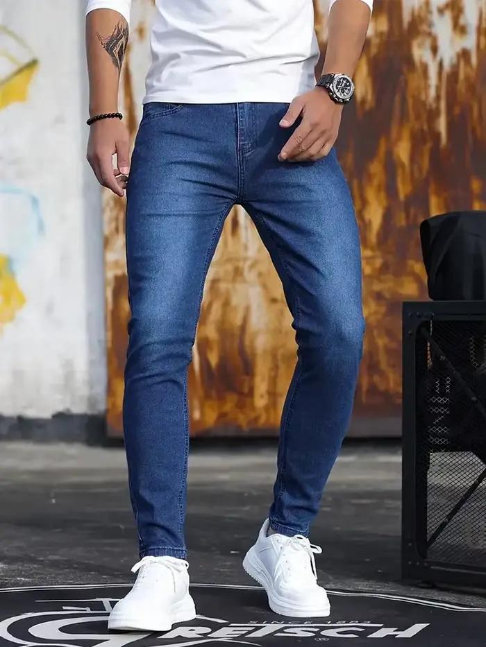2025 hommes Slim Fit classique jean décontracté Style de rue confortable Denim pantalon hommes Skinn